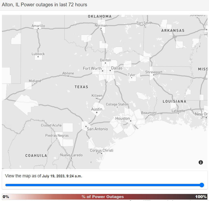 Alton,Illinois: Power Outage Maps Update, Today